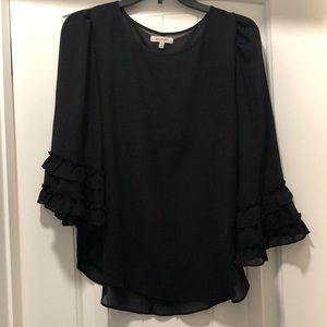 Women’s 3/4 sleeves black blouse